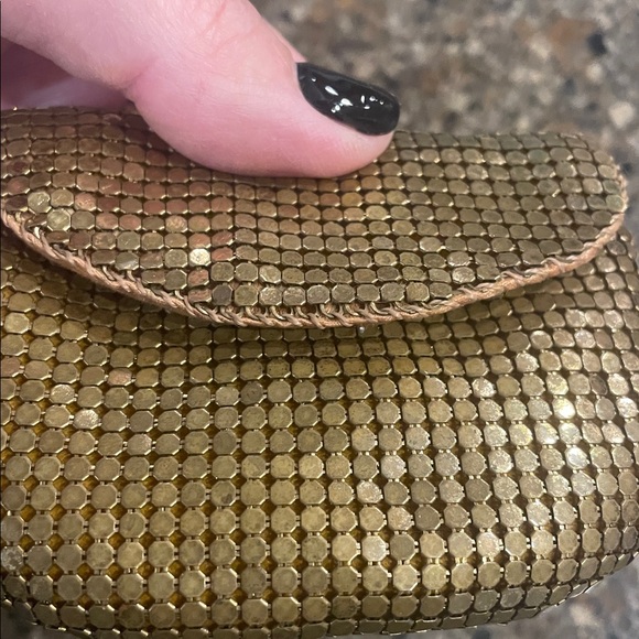 WHITING & DAVIS Vintage Gold Tone Metal Mesh Coin Purse - Picture 10 of 10